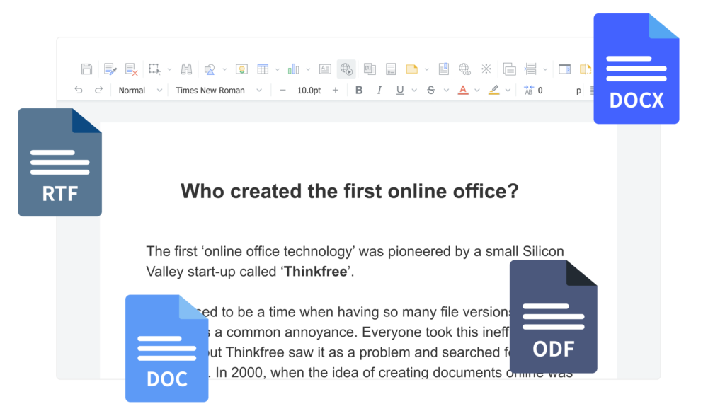 Compatibility of Thinkfree online word editor