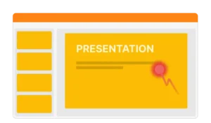 Puntero láser en pantalla y herramienta de cursor para dirigir la atención del público durante una presentación