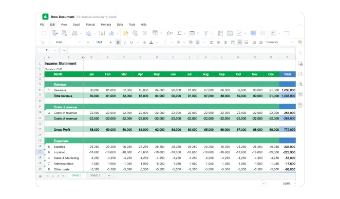 Thinkfree On-Premise Online-Tabellenkalkulation mit Excel-kompatibler Rasteransicht
