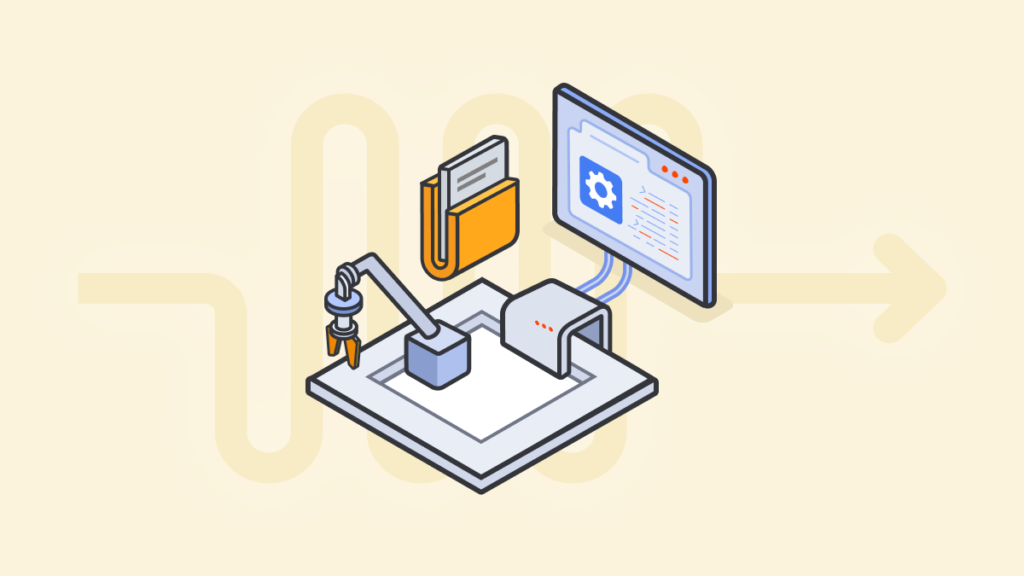 Illustration of a document automation SDK embedded into a vertical SaaS platform for document editing and workflow automation.