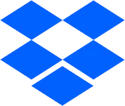 Logo Dropbox, intégration de stockage prise en charge par l'API hébergée