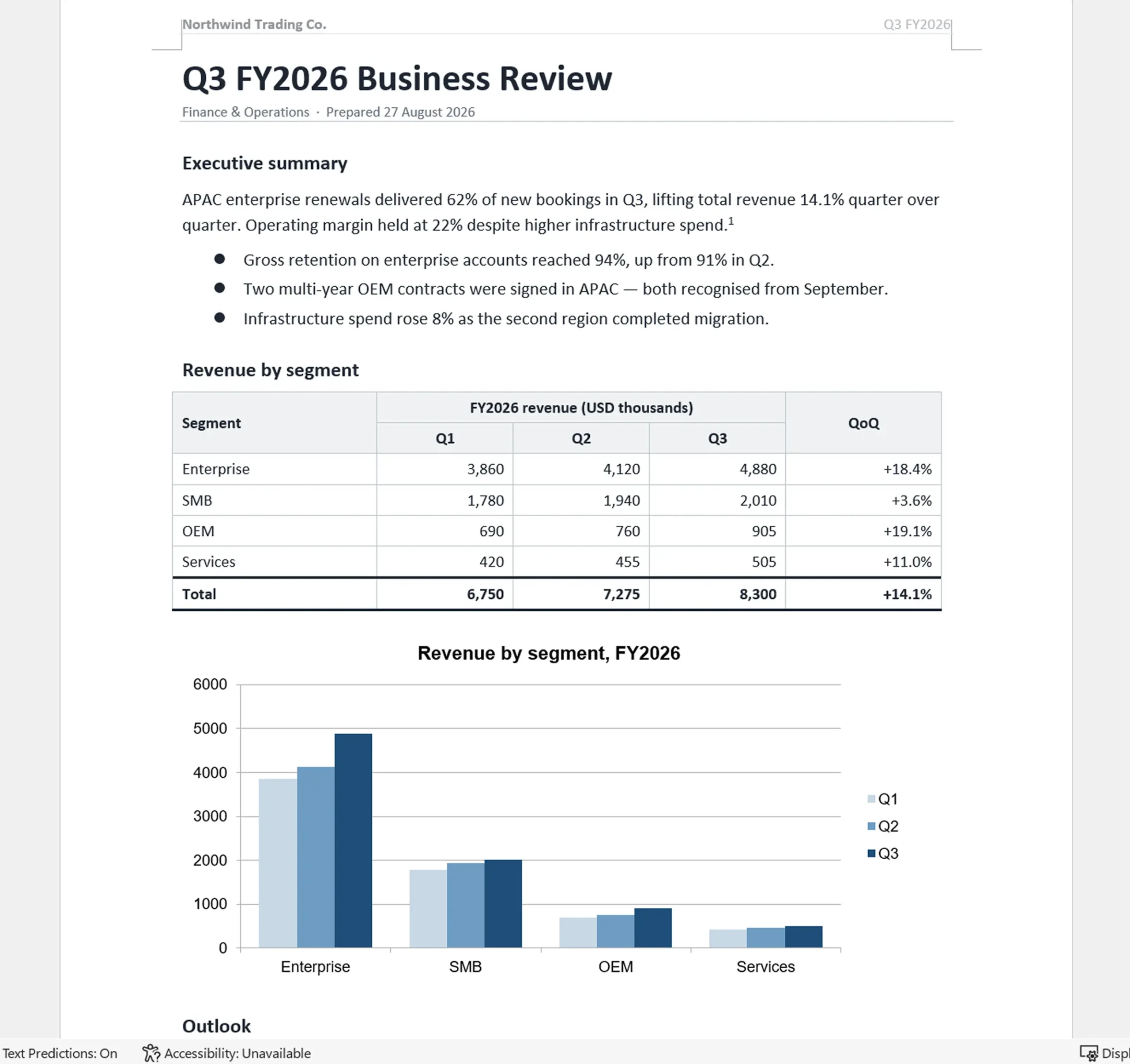 DOCX sample document opened in Microsoft Word for fidelity comparison.